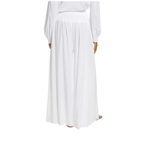 Lunya Organic Pima Cotton Wide Leg Pants Womens XL White Elastic Waist Lounge - Picture 2 of 13